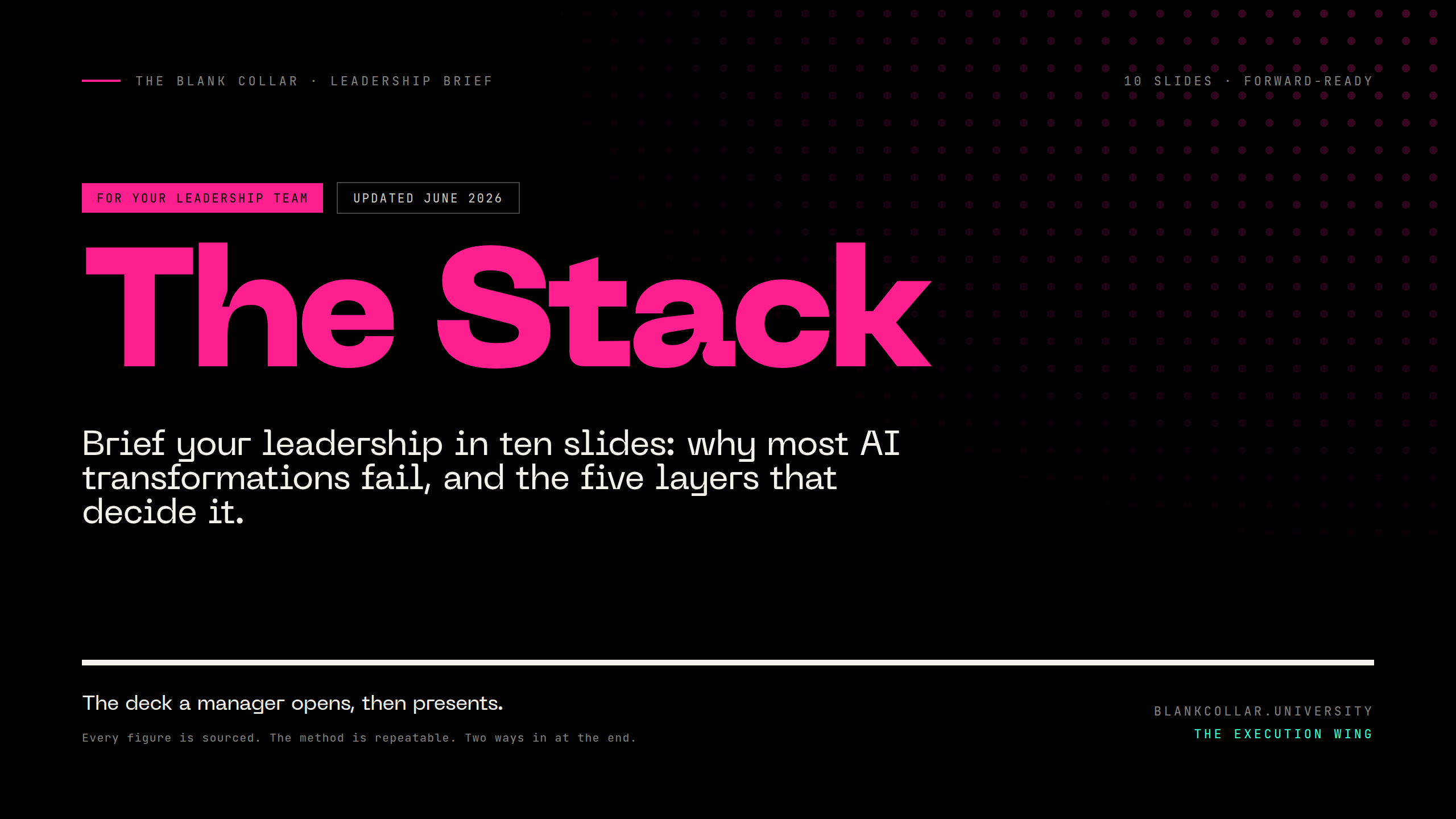 The Stack: Brief Your Leadership in 10 Slides cover